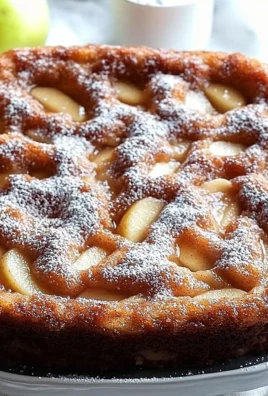 Delicious Apple Fritter Cake topped with icing and apple slices