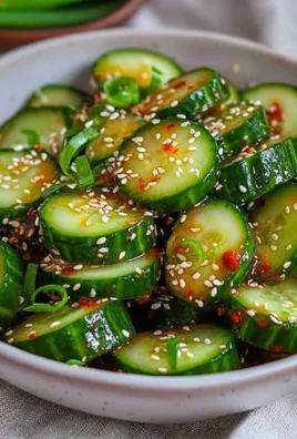 Asian spicy cucumber salad with vibrant vegetables and chili dressing.