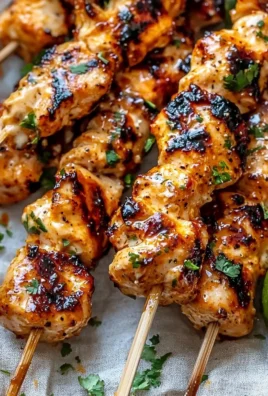 Grilled Bang Bang Chicken Skewers served with dipping sauce