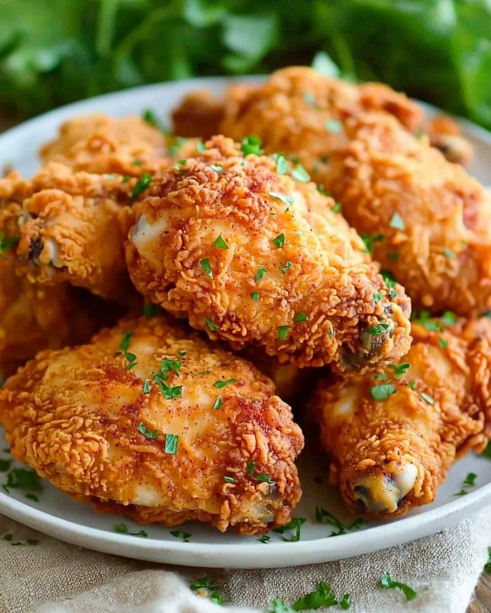 Delicious buttermilk fried chicken served with sides
