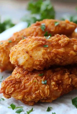 Plate of buttermilk fried chicken breast, golden and crispy, served with sides.
