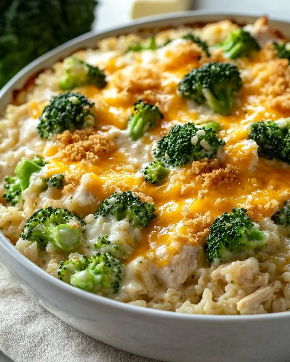 Cheesy Broccoli Chicken and Rice Casserole