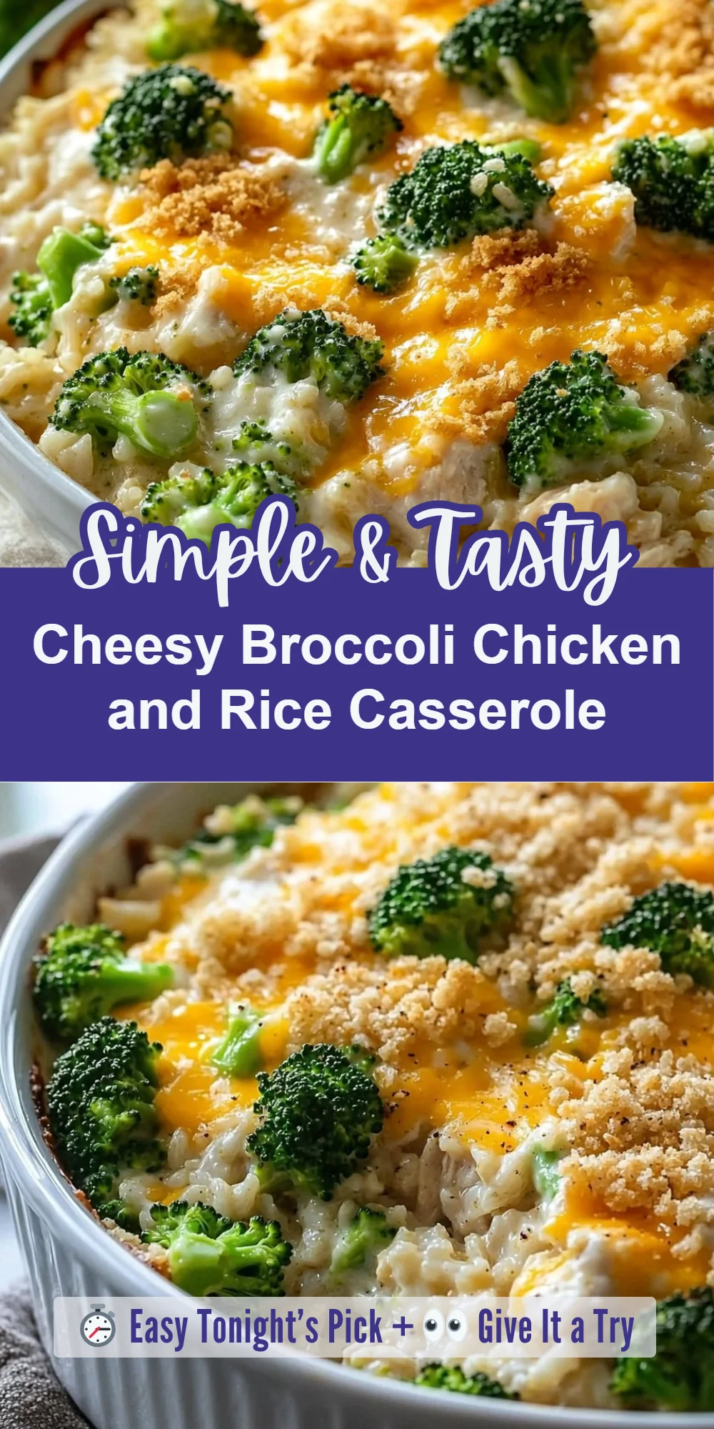 Cheesy Broccoli Chicken and Rice Casserole