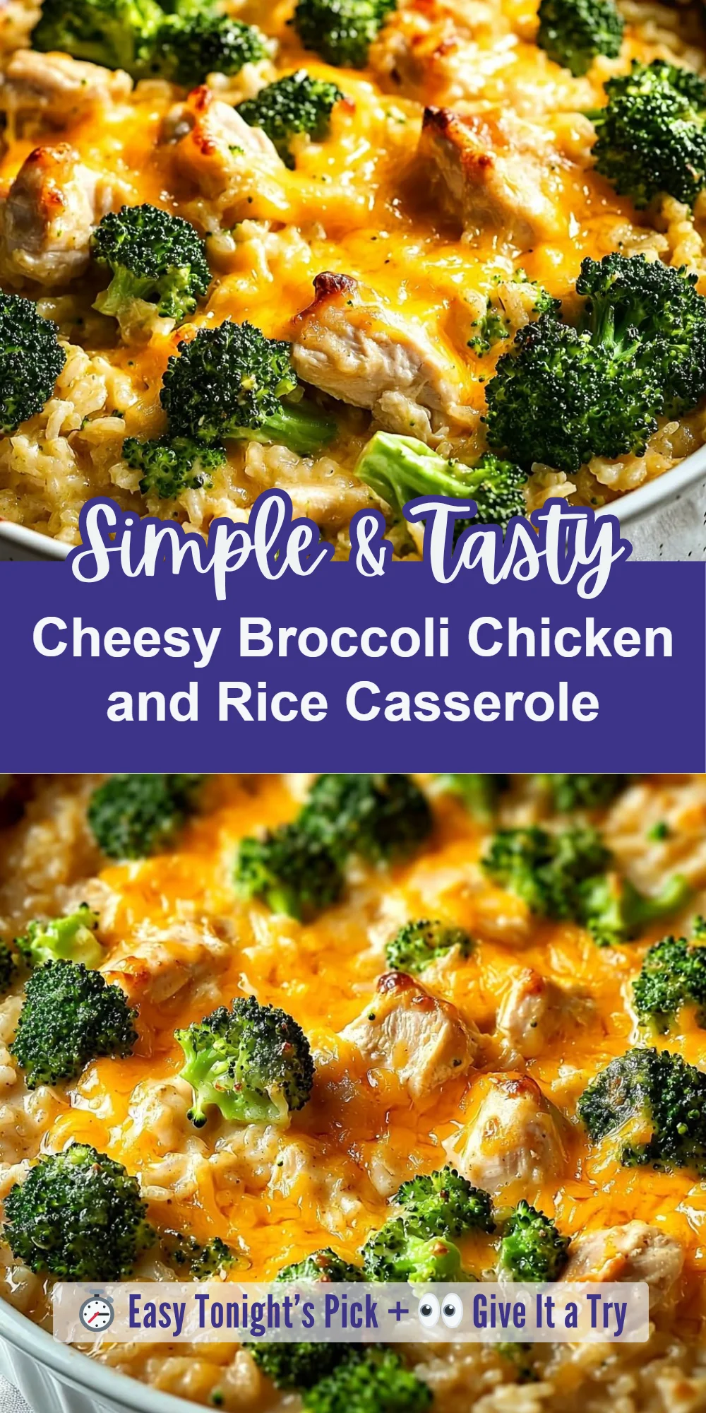 Cheesy Broccoli Chicken and Rice Casserole