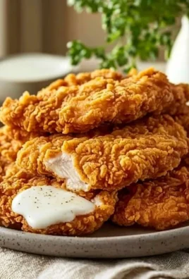 Plate of crispy chicken fried chicken with sides