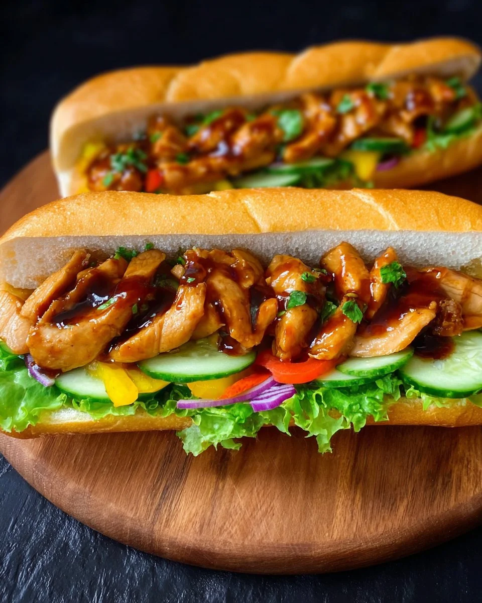 Delicious Chicken Teriyaki Sandwich inspired by Subway's popular recipe