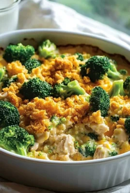 Contest-winning broccoli chicken casserole served in a baking dish