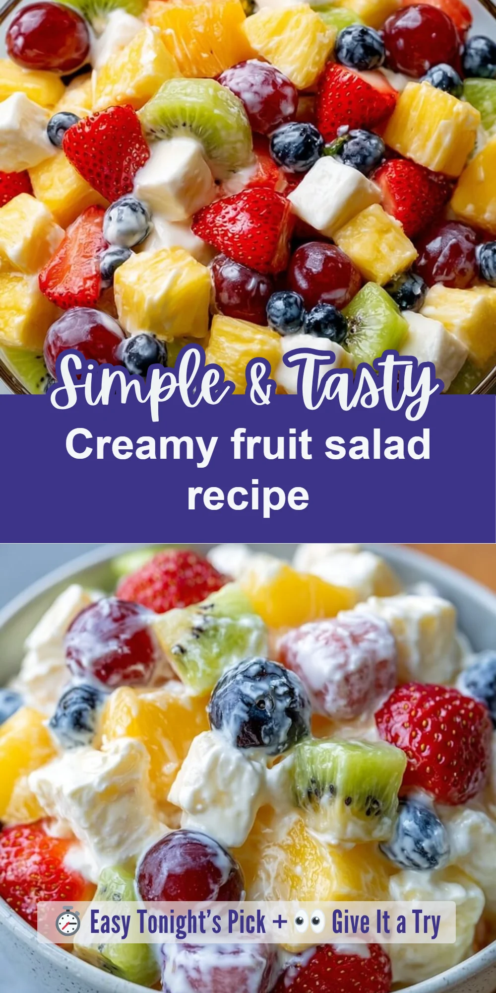Creamy fruit salad recipe