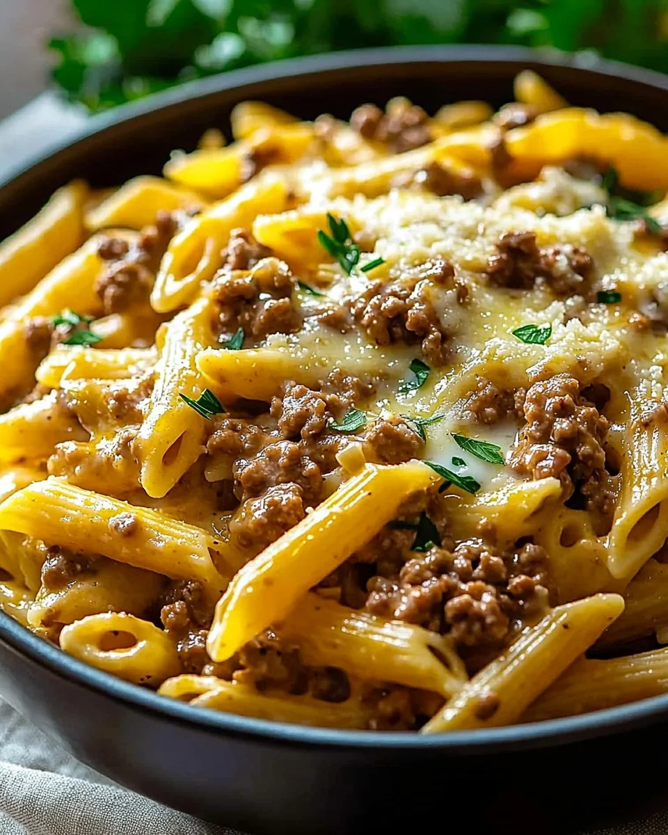 Creamy High Protein Beef Pasta