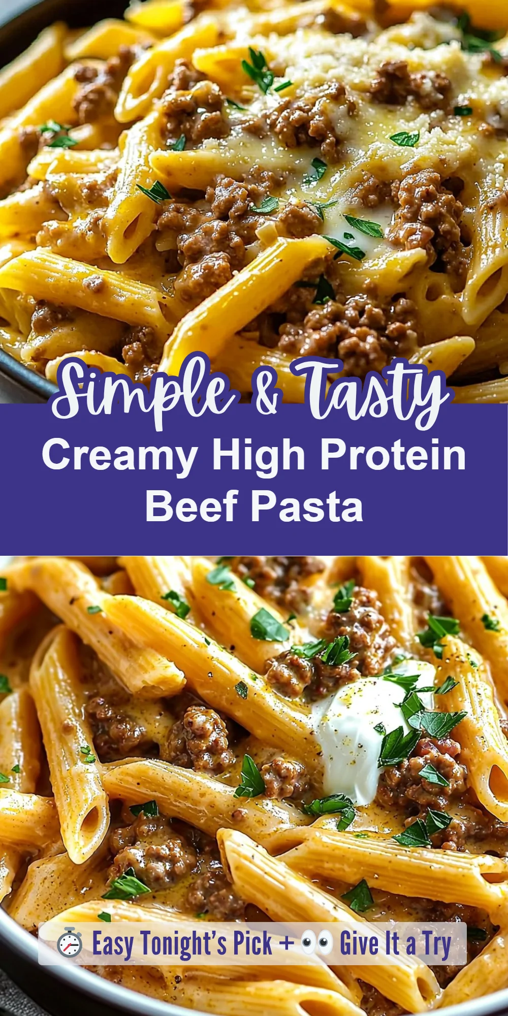 Creamy High Protein Beef Pasta