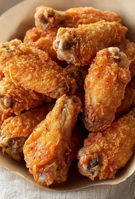 Crispy fried chicken wings served with dipping sauce on a platter.