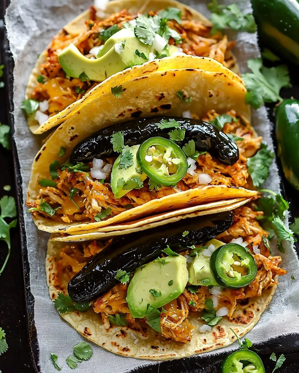Crispy Poblano Chicken Tacos
