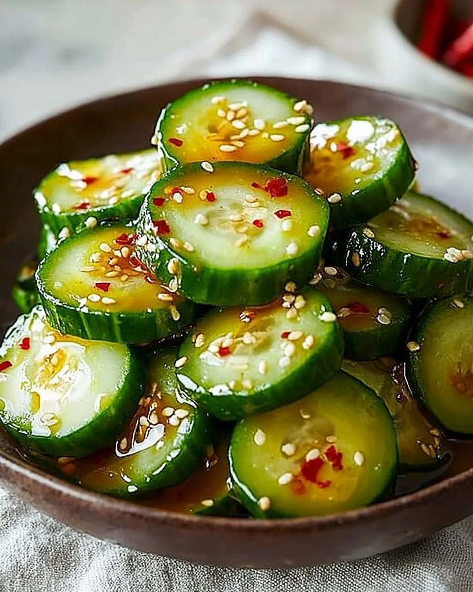 Delicious Din Tai Fung cucumber salad in a bowl, showcasing fresh ingredients.