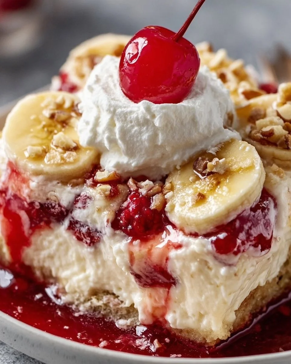 Easy Banana Split Dump Cake