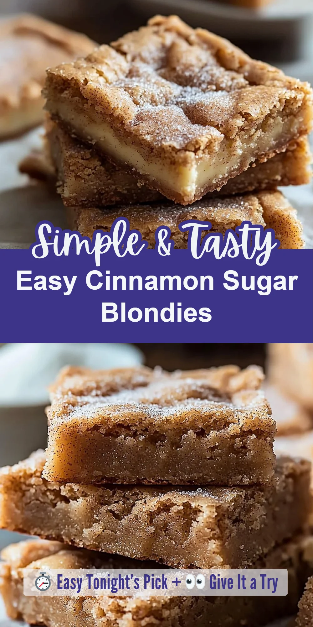 Easy Cinnamon Sugar Blondies