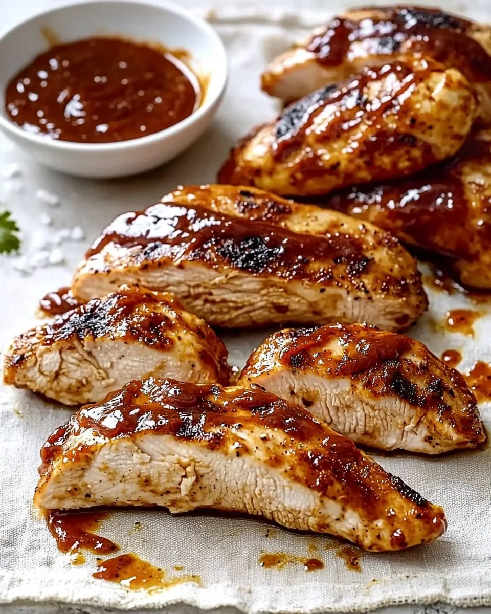 Delicious plate of easy juicy BBQ chicken ready to serve