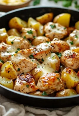Garlic Parmesan Chicken and Potatoes Skillet for a delicious weeknight meal