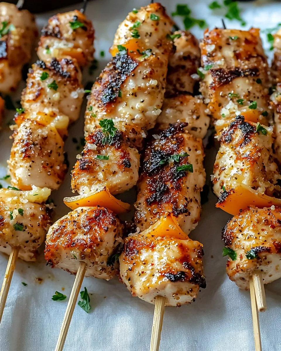 Garlic Parmesan Chicken Skewers