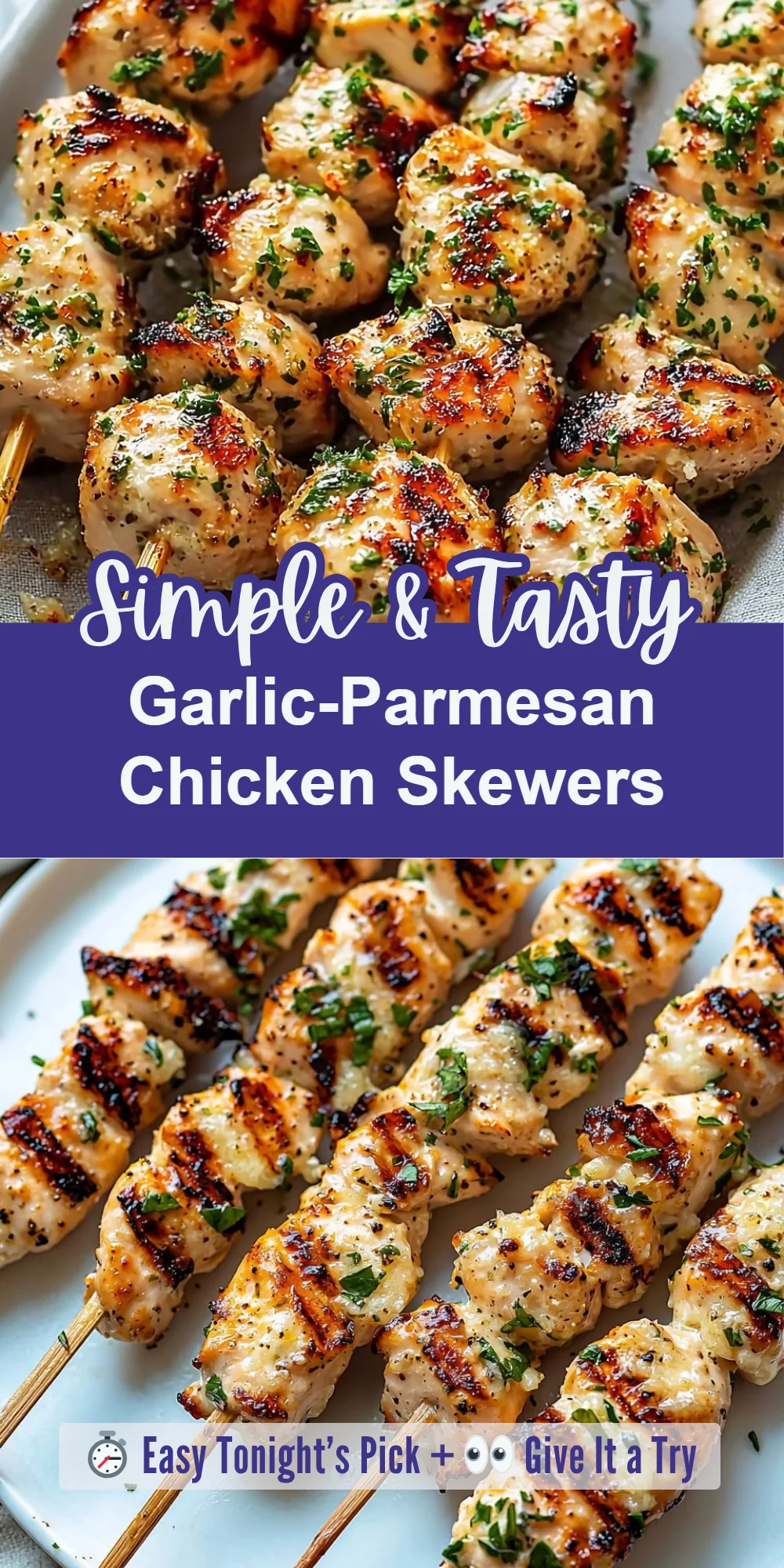 Garlic-Parmesan Chicken Skewers