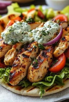 Delicious Greek Chicken Gyros with Lemon-Herb Marinade served in pita