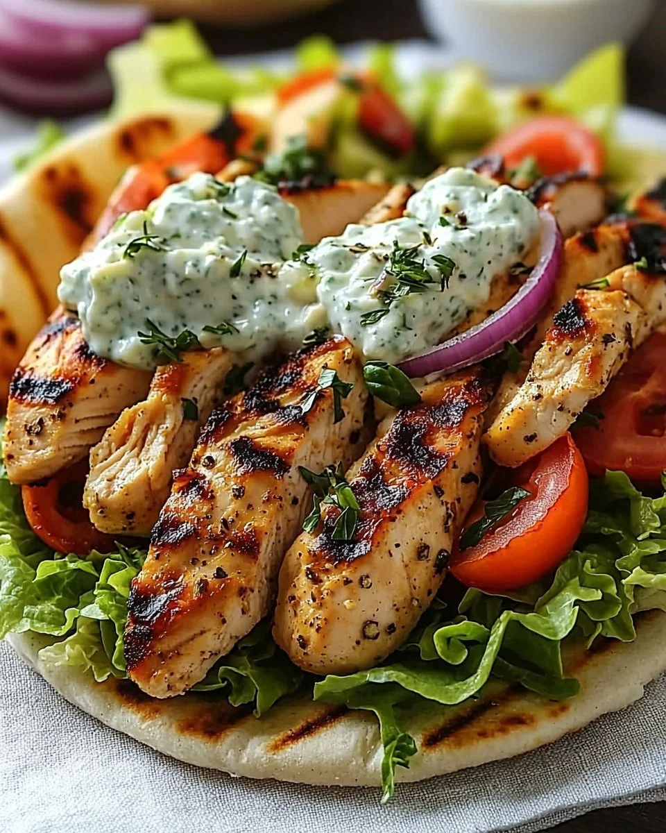 Greek Chicken Gyros with Lemon-Herb Marinade