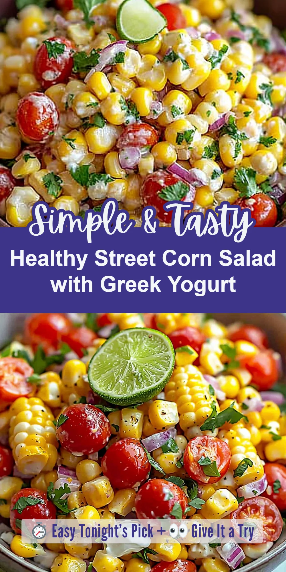Healthy Street Corn Salad with Greek Yogurt