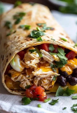 High-protein breakfast burrito filled with eggs, beans, and veggies