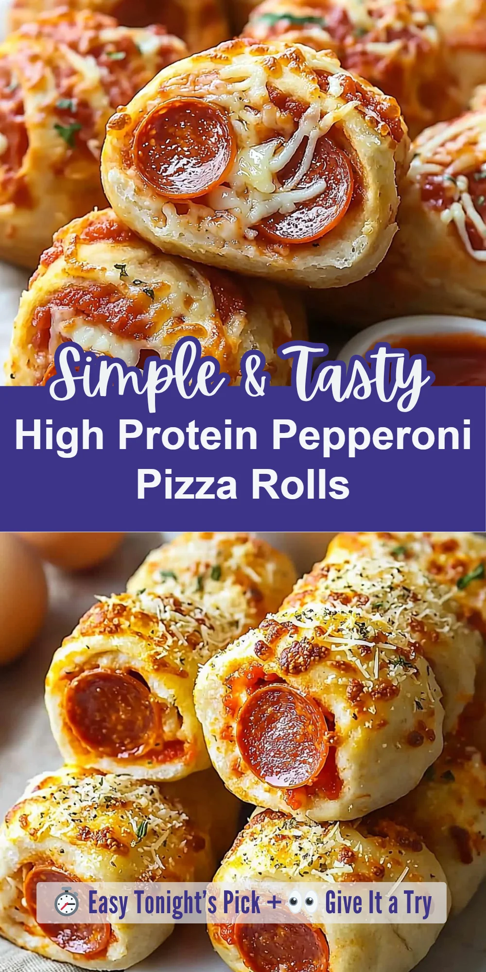 High Protein Pepperoni Pizza Rolls