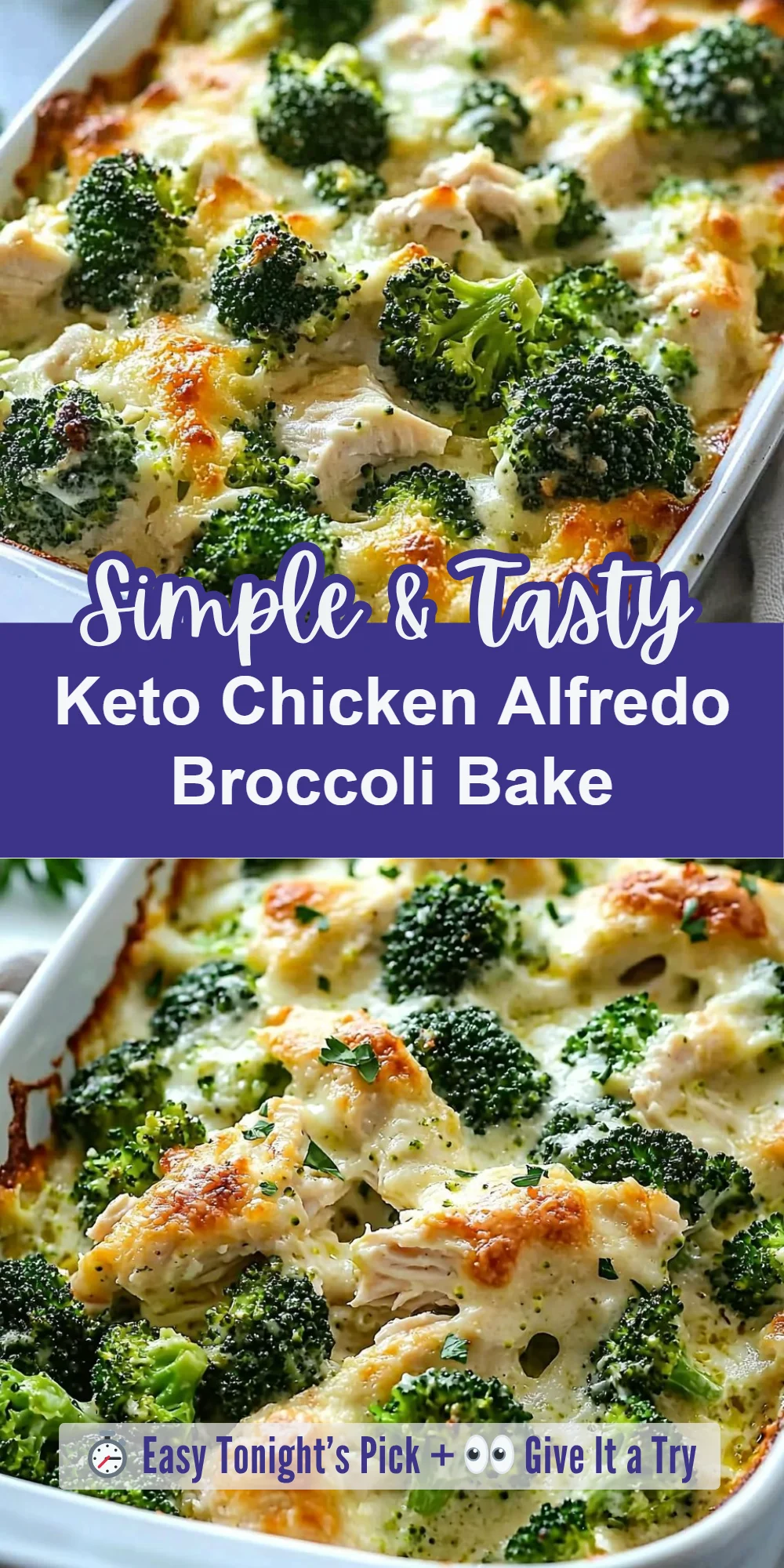 Keto Chicken Alfredo Broccoli Bake