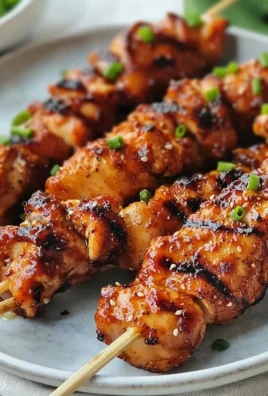 Delicious Korean Chicken Skewers grilled to perfection with colorful vegetables