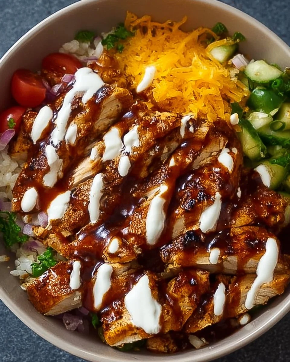Macro Friendly BBQ Ranch Chicken Bowl with 42g of Protein
