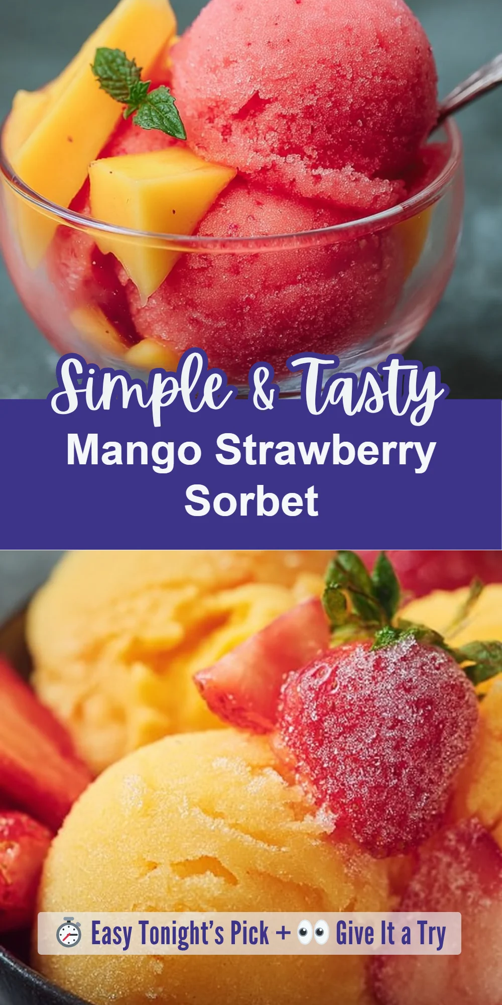 Mango Strawberry Sorbet