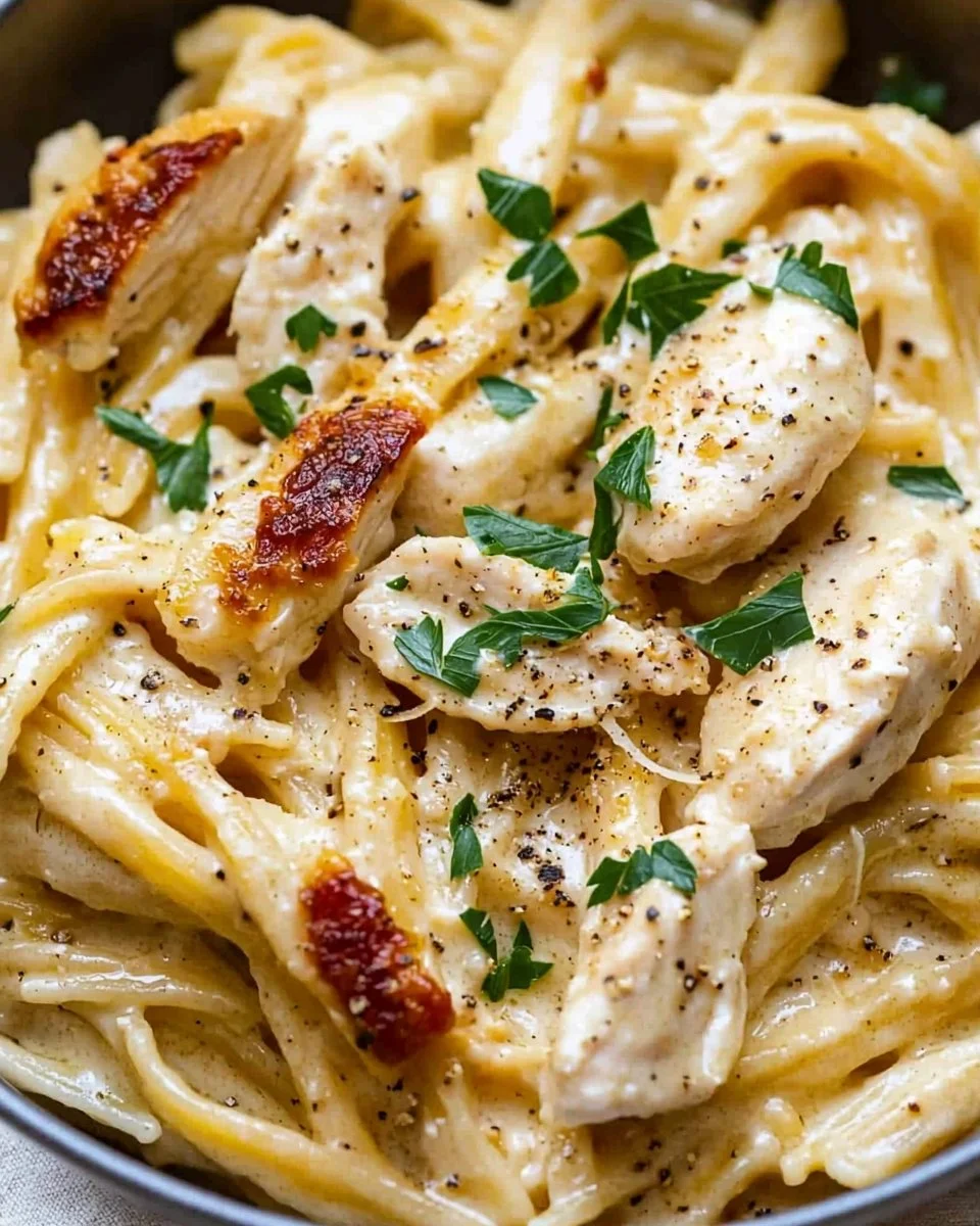 Delicious Marry Me Chicken Pasta served in a bowl with fresh herbs