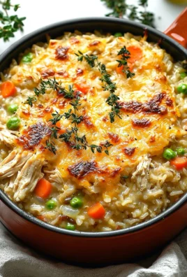 One Pan Chicken Rice Casserole with vegetables and herbs in a baking dish