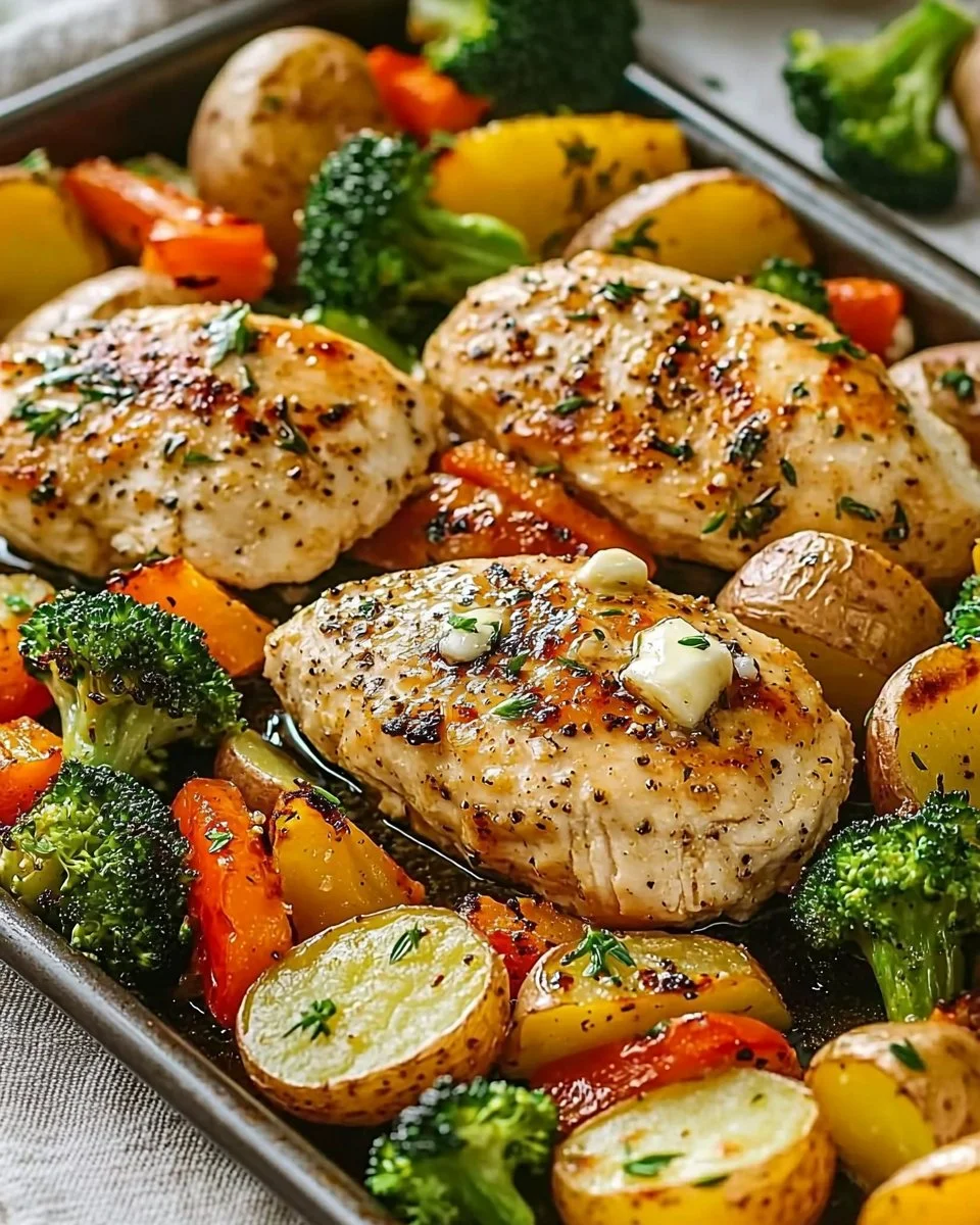 Sheet Pan Garlic Butter Chicken and Veggies