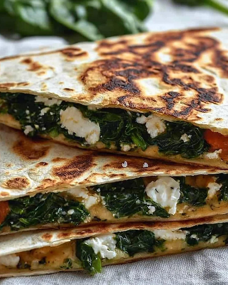 Spinach and Feta Quesadillas