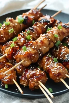 Delicious Teriyaki Chicken Skewers grilled to perfection
