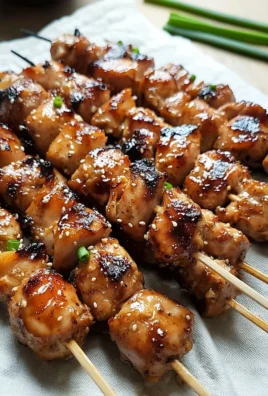Delicious teriyaki chicken skewers ready for grilling