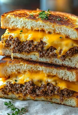 Ultimate cheesy ground beef melt with melted cheese and savory beef