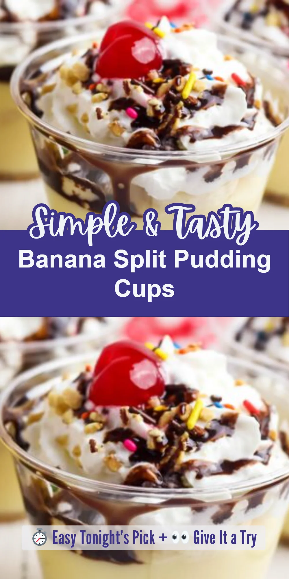 Banana Split Pudding Cups