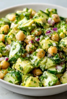 Chickpea Avocado Cucumber Salad with fresh ingredients and lemon dressing