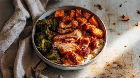 Easy Hot Honey Chicken Rice Bowls