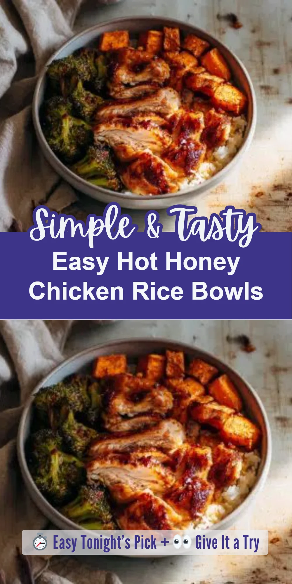 Easy Hot Honey Chicken Rice Bowls