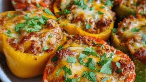 High-Protein Easy Stuffed Bell Peppers - Hearty & Healthy Dinner Delight