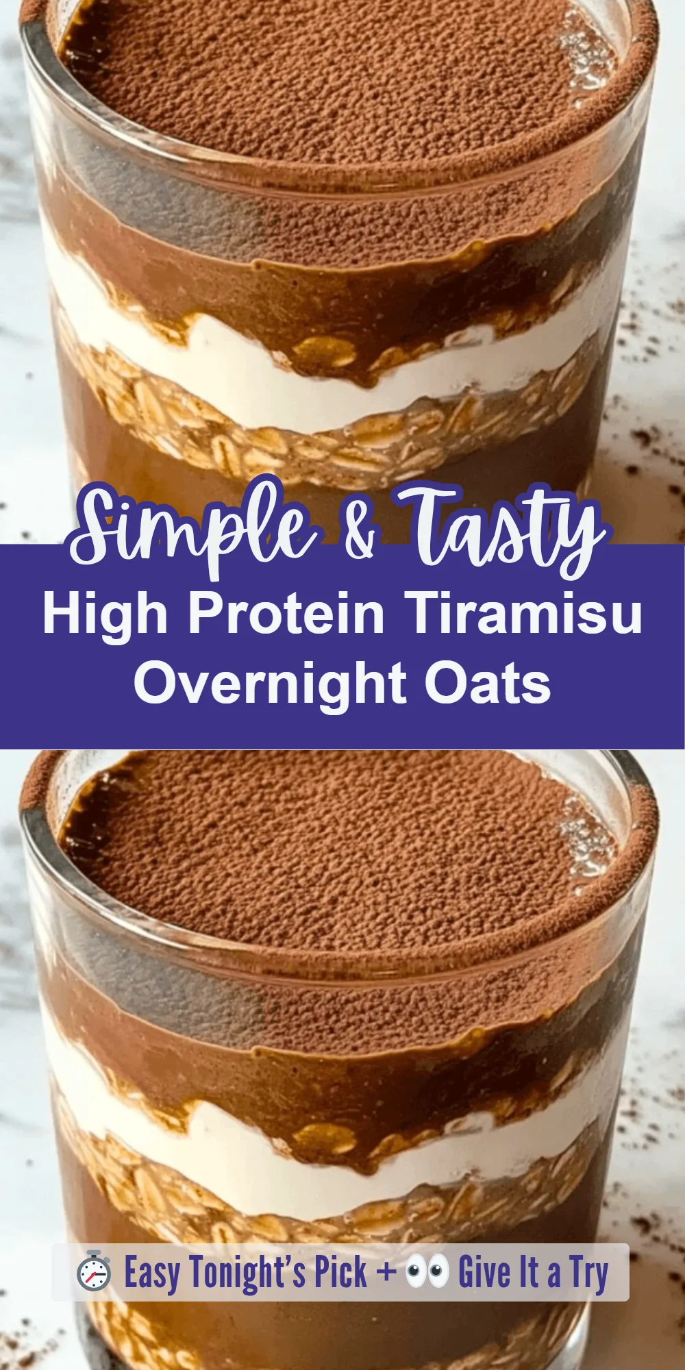 High Protein Tiramisu Overnight Oats