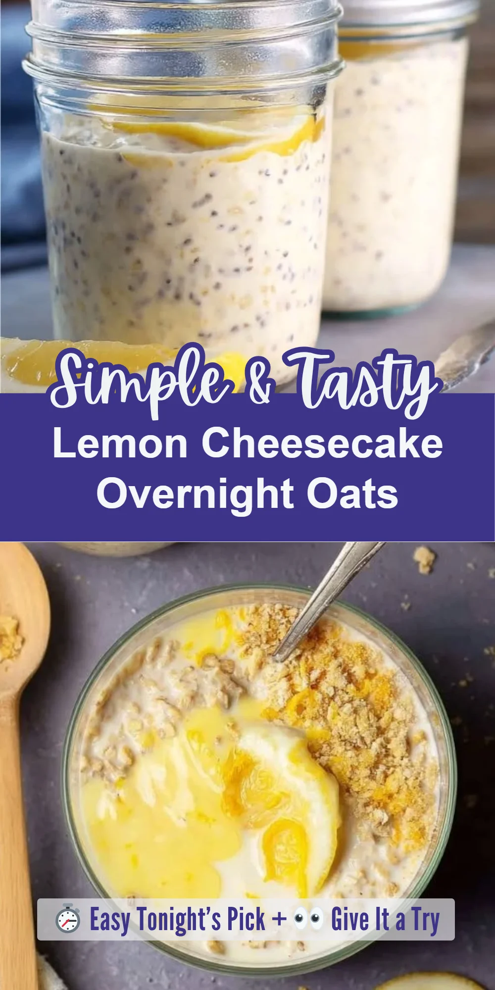 Lemon Cheesecake Overnight Oats