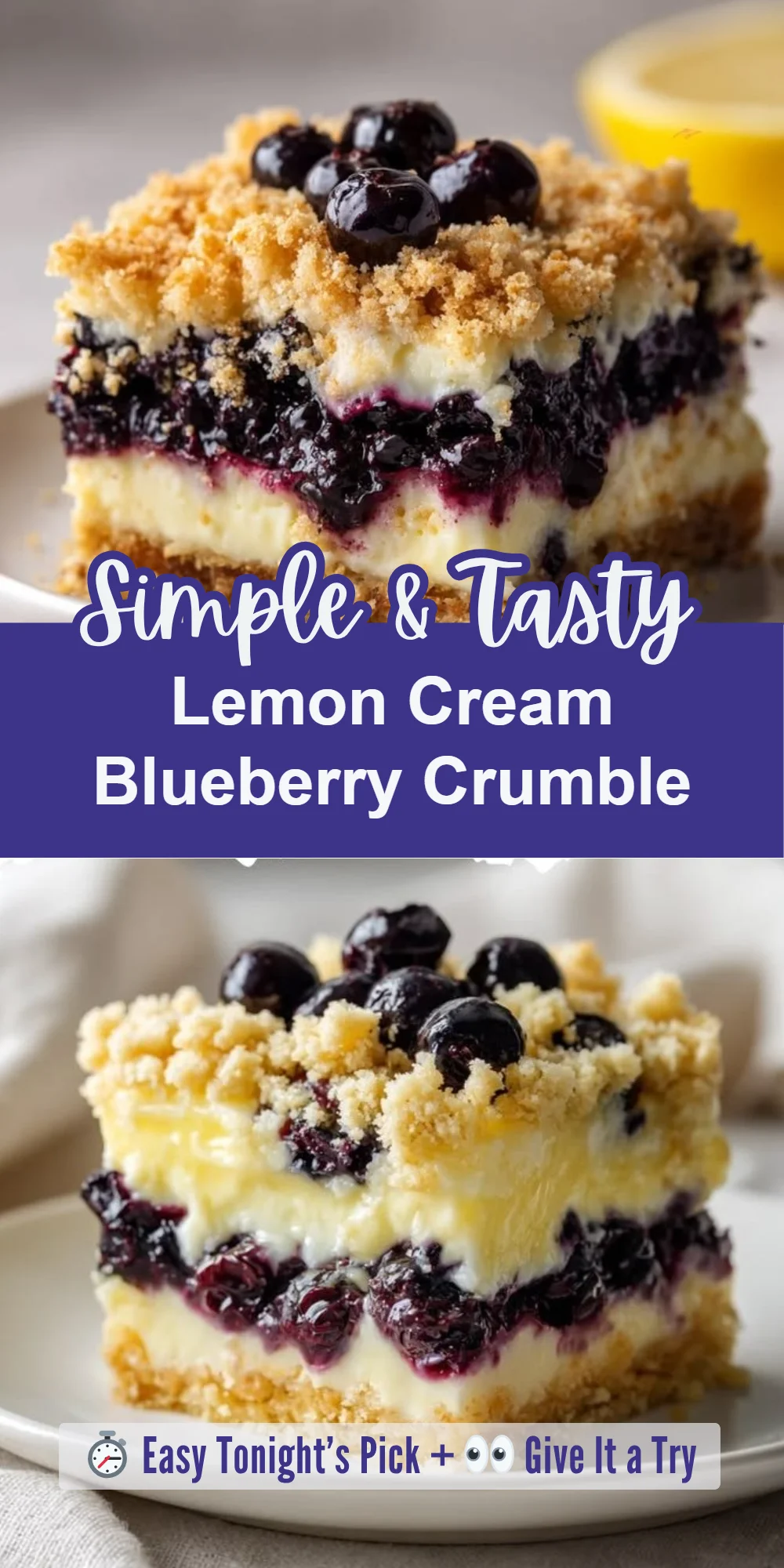 Lemon Cream Blueberry Crumble
