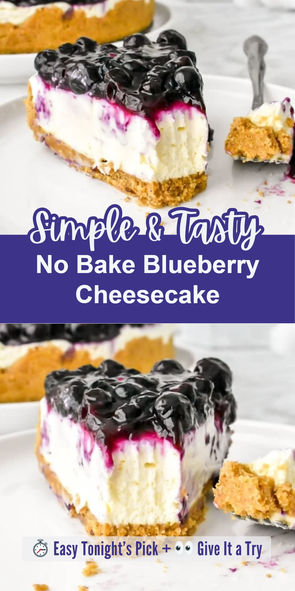 No Bake Blueberry Cheesecake