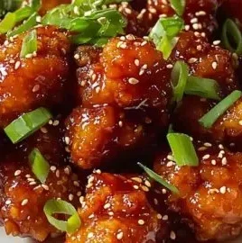 Delicious spicy crispy firecracker chicken with sweet tangy glaze