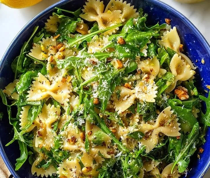 Tangy Lemon Arugula Pasta Salad